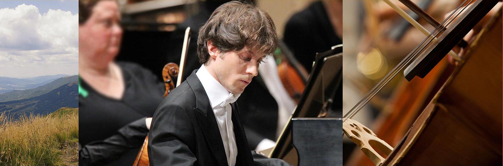 rafal blechacz performing, mountainous background