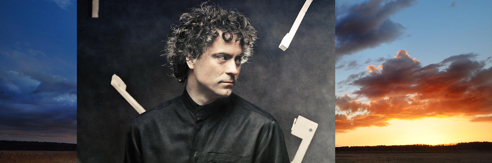 paul lewis portrait over a sunset