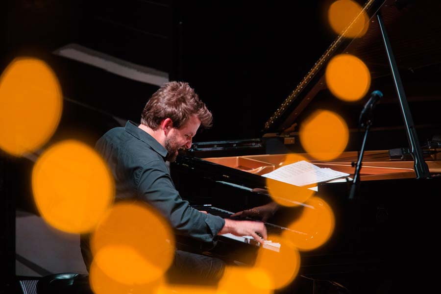 the Taylor Eigsti Trio's pianist during a performance