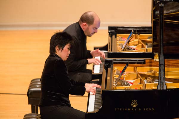 Kirill Gerstein and Katherine Chi playing at the Dalton Center.