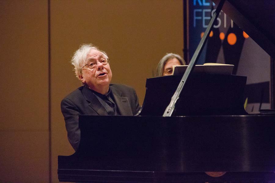 Richard Goode looking into the distance during asong