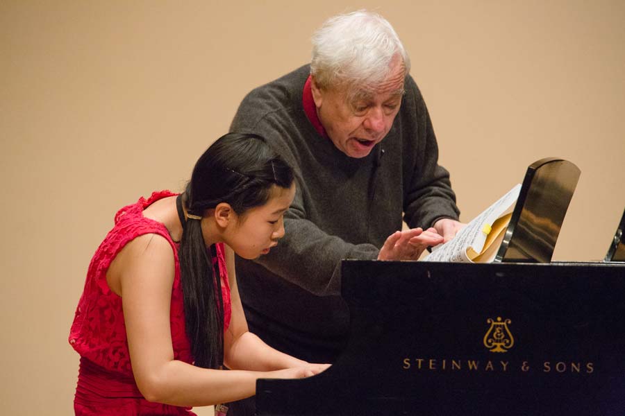 Richard Goode instructing a student of his master class