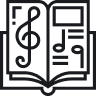 line drawn book of sheet music