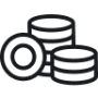line drawn icon of coins