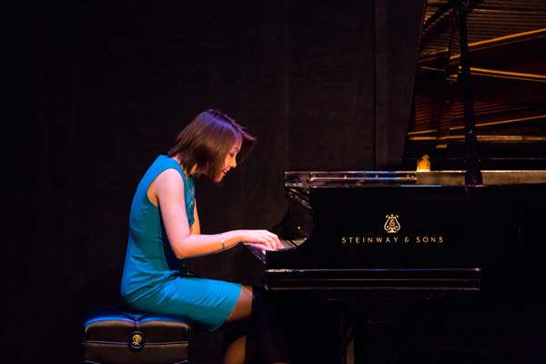 Stephanie Trick performing for an audience