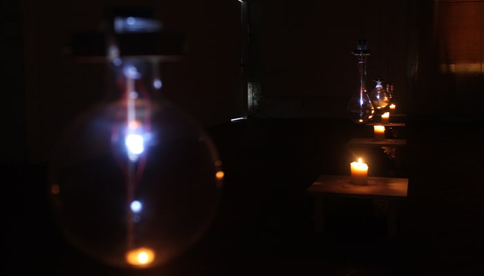 light bulbs hanging