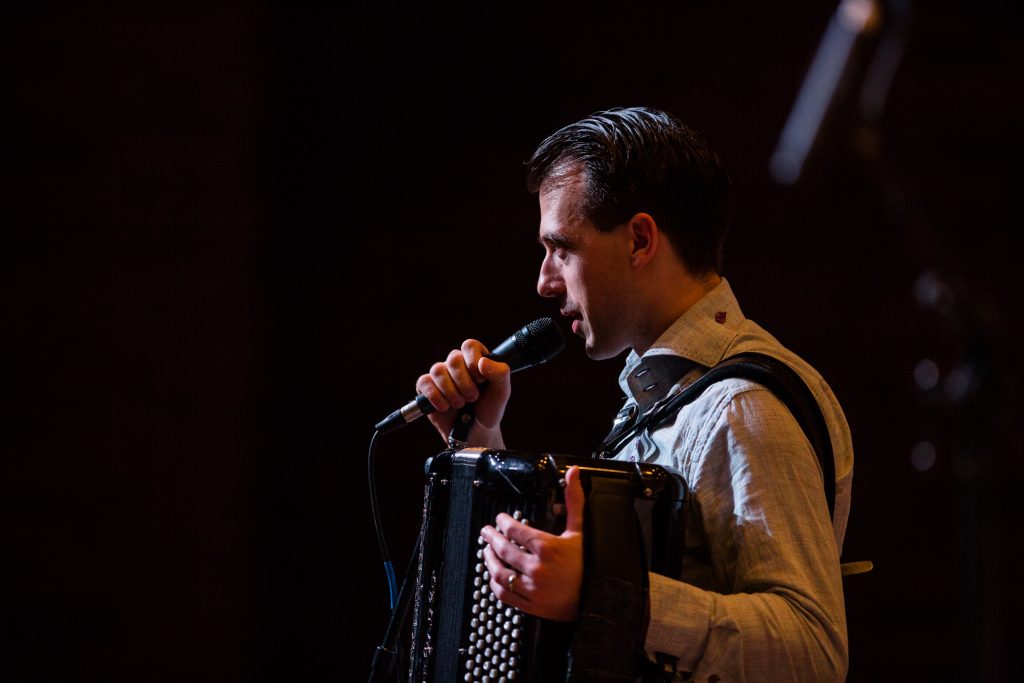 Julien Labrio on microphone
