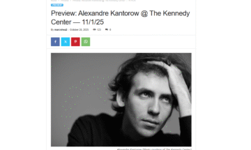 2024 Gilmore Artist Alexandre Kantorow at The Kennedy Center