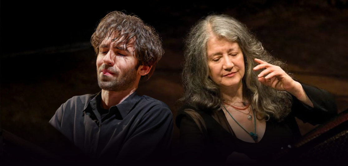 A picture of pianists Alexandre Kantorow and Martha Agerich