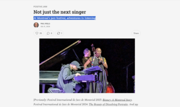 sullivan & cecile at montreal jazz fest press article